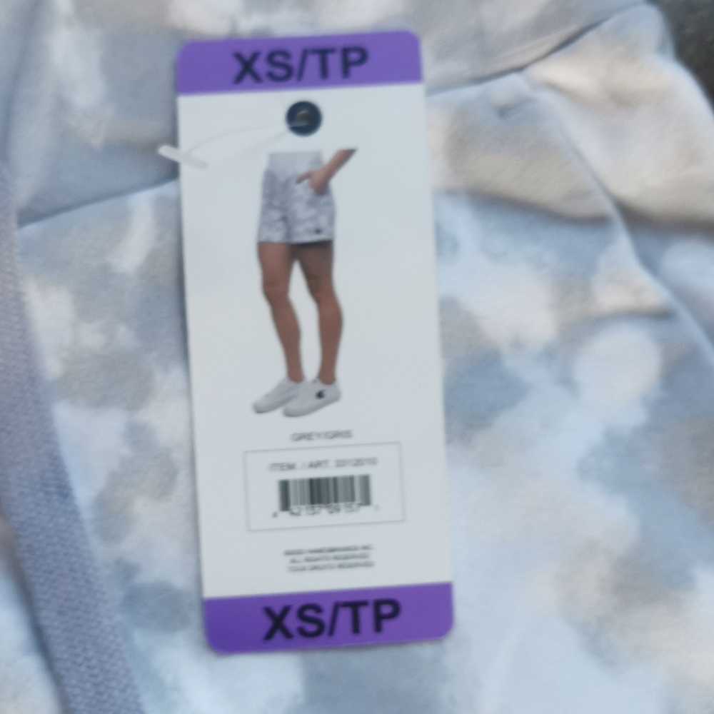 XS extra small Champion Shorts Grey Gray White tie dyed NWT New - Picture 2 of 10